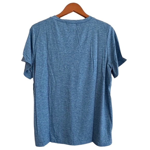 Last Ones ~NEW Washed Blue Dandelion V Neck Tee - Picture 2 of 4